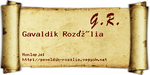 Gavaldik Rozália névjegykártya