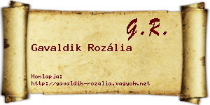 Gavaldik Rozália névjegykártya