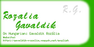 rozalia gavaldik business card